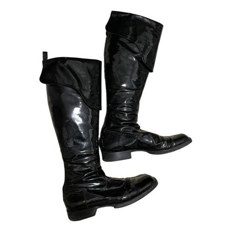 chanel patent leather oversized|Chanel patent leather pirate boots.